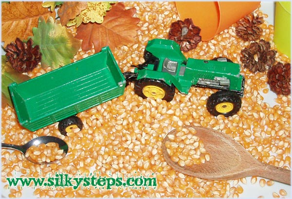 popping corn sensory tray actvity