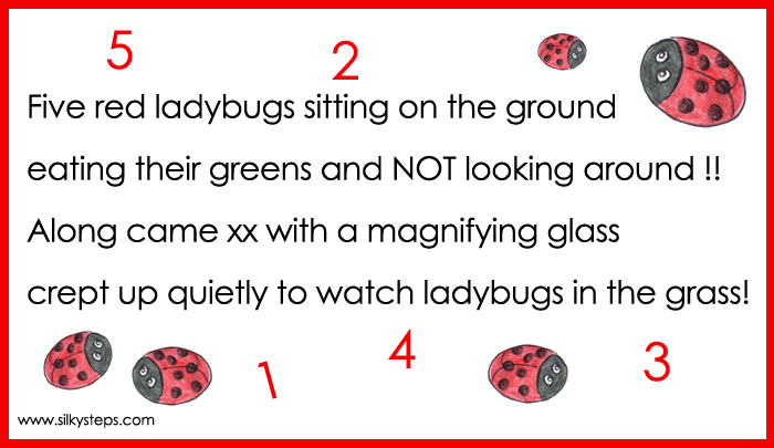 5 red ladybug rhyme - ladybird counting game