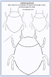 Outline ladybird templates - playdough mats