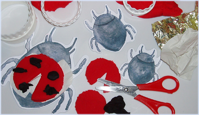 Ladybug playdough activities