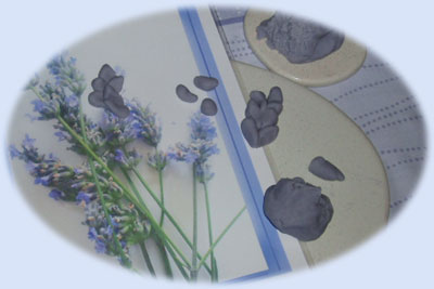 Build, model, mould and construct lavender blooms with dough ..