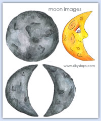 Illustrated moon picture printables