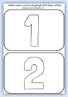 Outline number cards 1 and 2