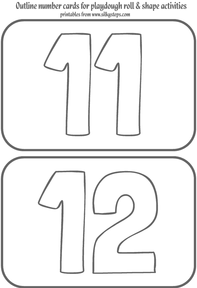 Number ouline cards for 11 and 12