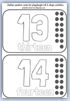 detailed numeracy playdough card 13 - 14