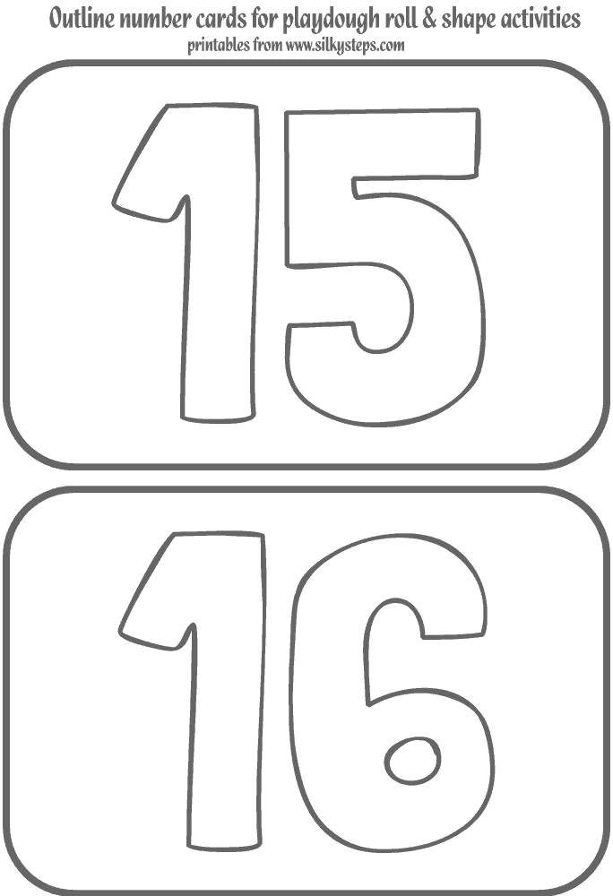 Number ouline cards for 15 and 16