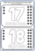 detailed numeracy playdough card 17 - 18