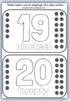 detailed numeracy playdough card 19 - 20