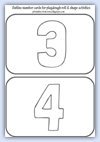Outline number cards 3 and 4