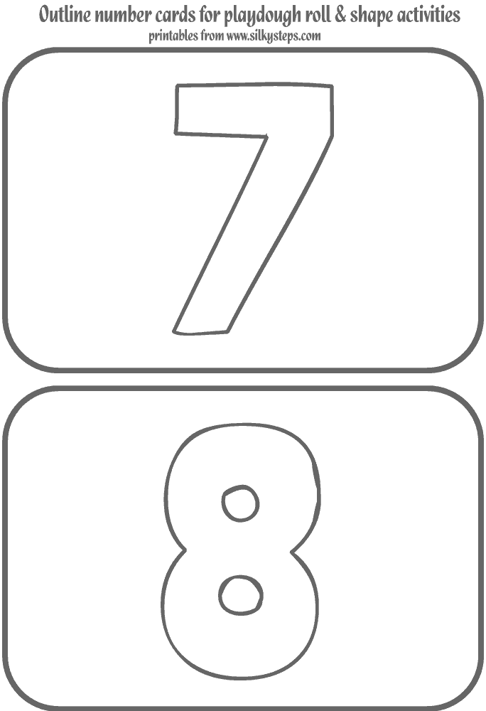 Number ouline cards for 7 and 8