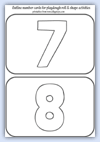 Outline number cards 7 and 8