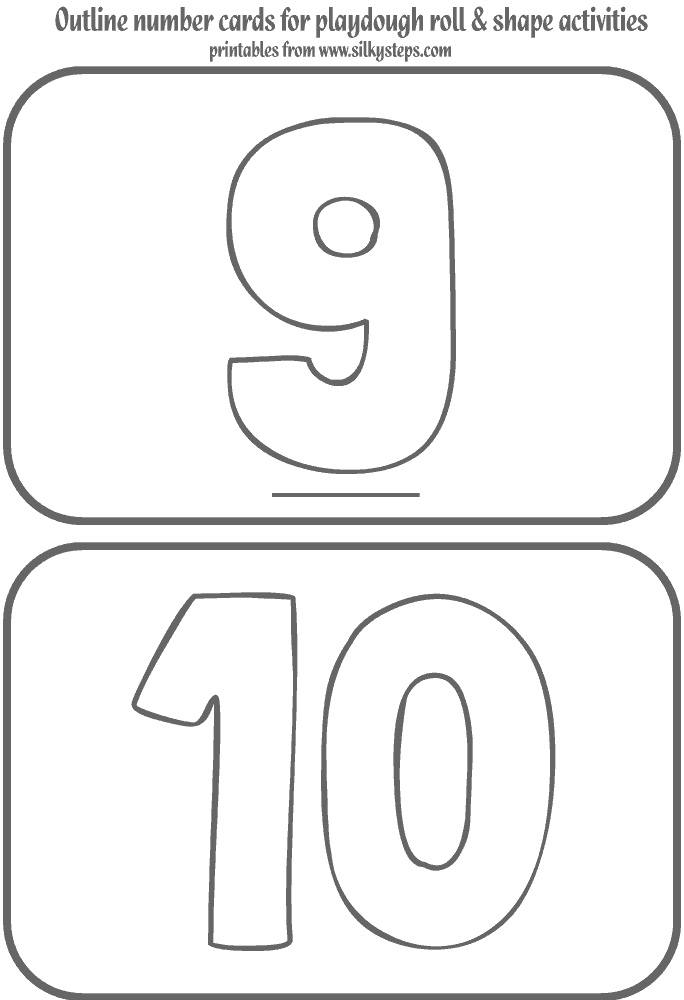 Number ouline cards for 9 and 10