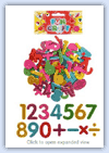Glittery effect number shapes for playdough texture