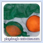 Orange peel and clove playdough squashies