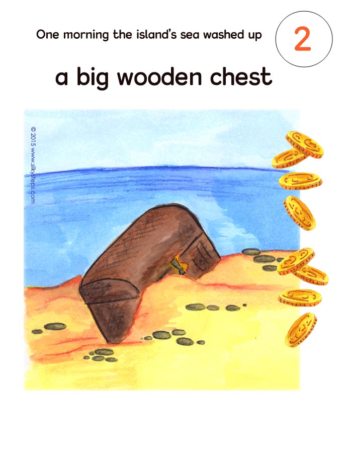 Page 2 of Parrot Squawk and the monkey pirates story printable - &copy;2015 RTG www.silkysteps.com