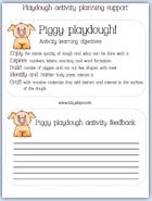 Piggy playdough learning objectives - preschool planning