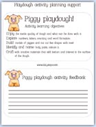 Piggy playdough learning objectives - preschool planning