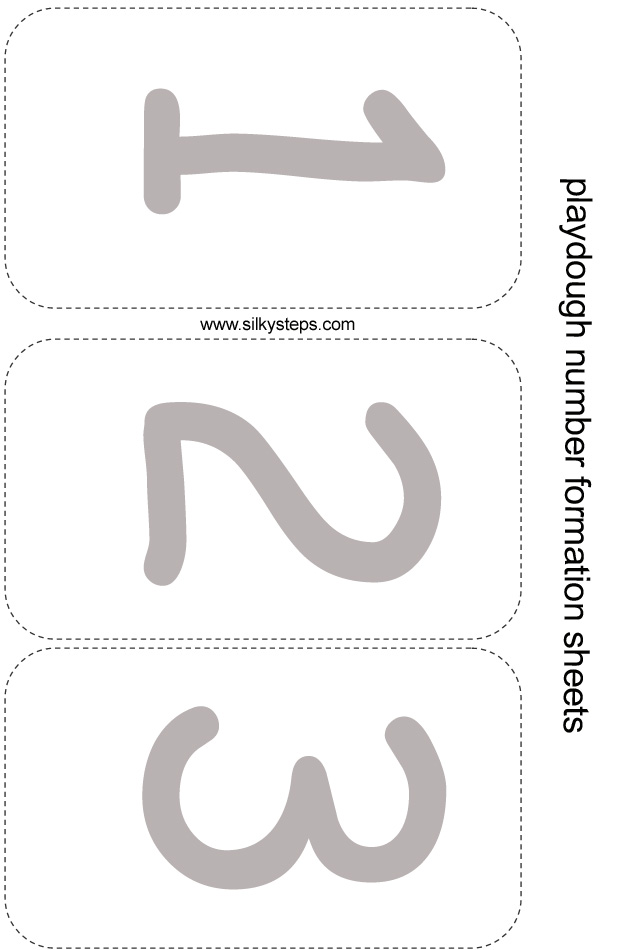Number playdough sheet - 1 2 3