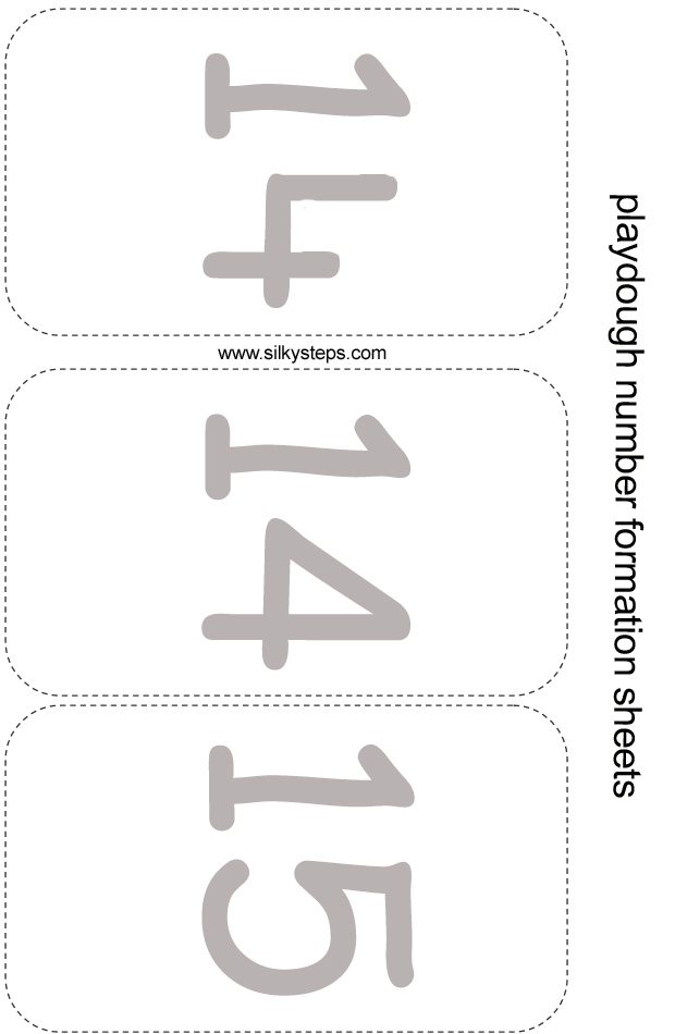Number playdough sheet - 14 15