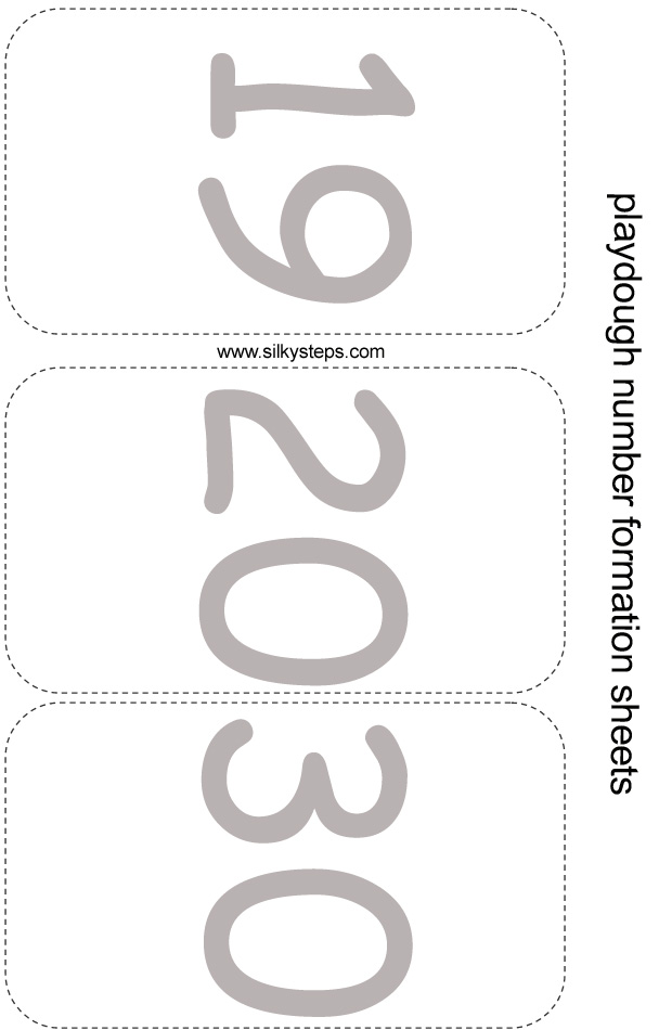 Number playdough sheet - 19 20 30