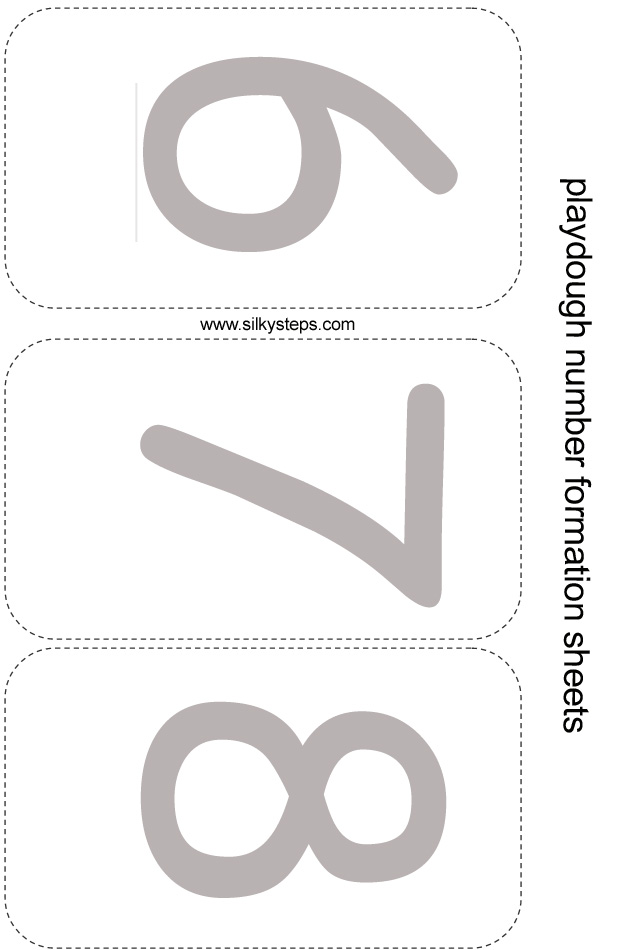 Number playdough sheet - 6 7 8