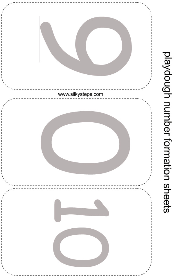 Number playdough sheet - 9 0 10