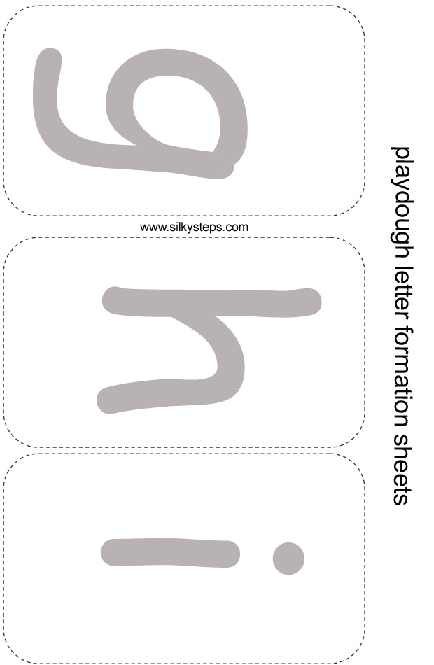 Letter playdough sheet - g h i