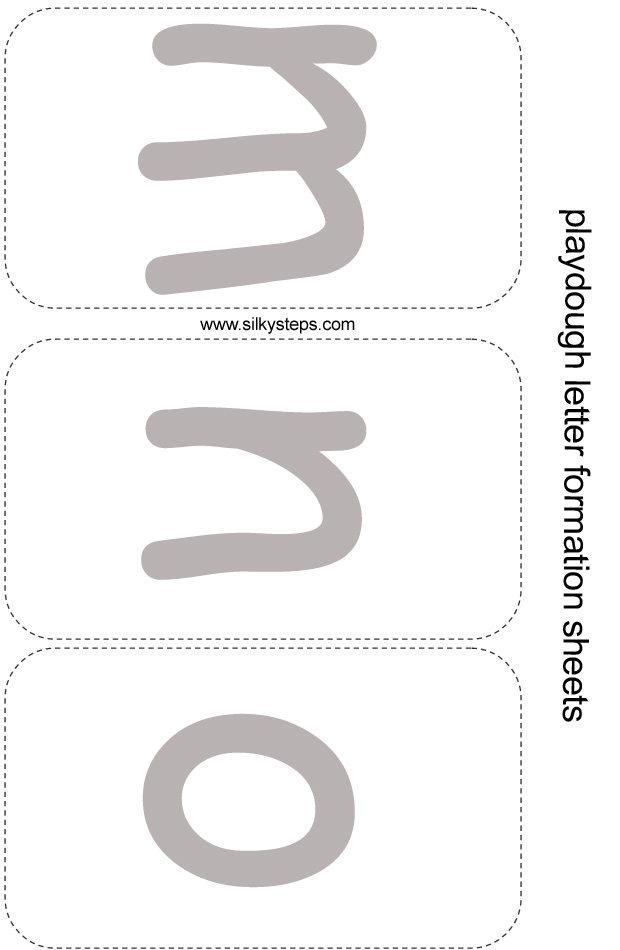 Letter playdough sheet - m n o