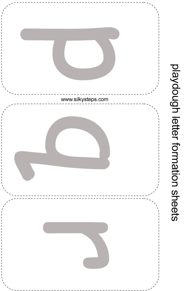 Letter playdough sheet - p q r