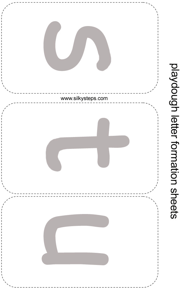 Letter playdough sheet - s t u