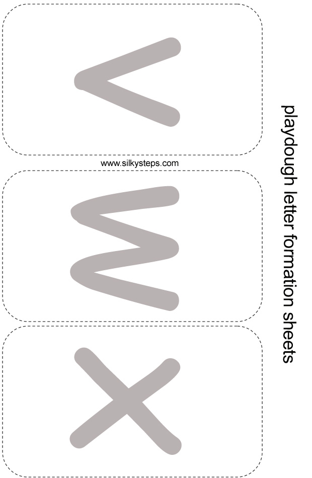 Letter playdough sheet - v w x