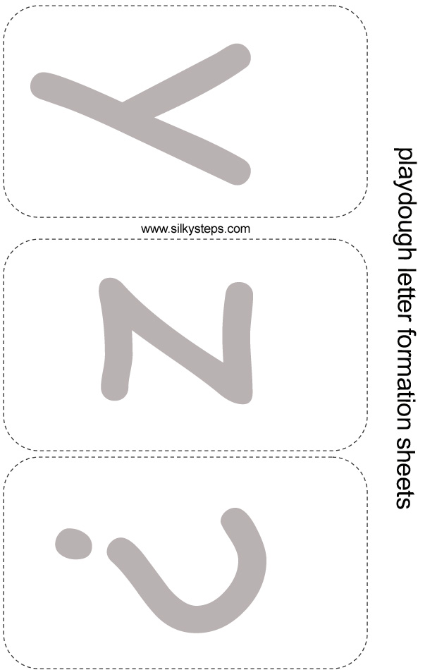 Letter playdough sheet - y z ?