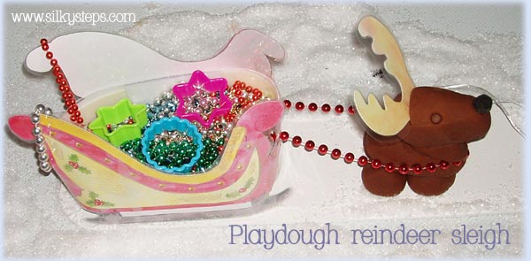 Christmas playdough reindeer sleigh