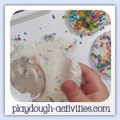 Playdough rice sensory activity