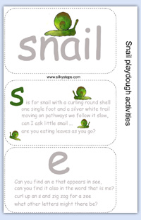 Snail rhyme - letters e and s
