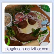 Hedgehog prickles playdough activity