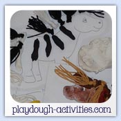 Unicorn zebra and horse wool and playdough activity