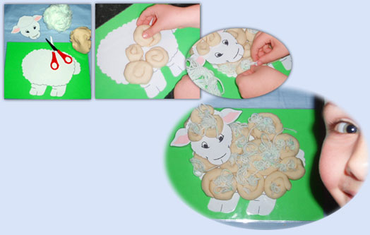 Woolly playdough sheep - 2008 activity idea ..