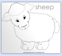 Click to view the free for non-commercial use sheep outline template