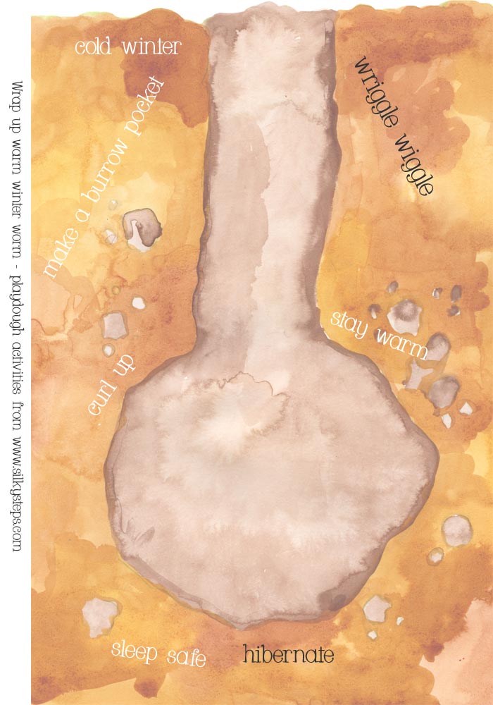 Single worm hole for winter warm playdough activities