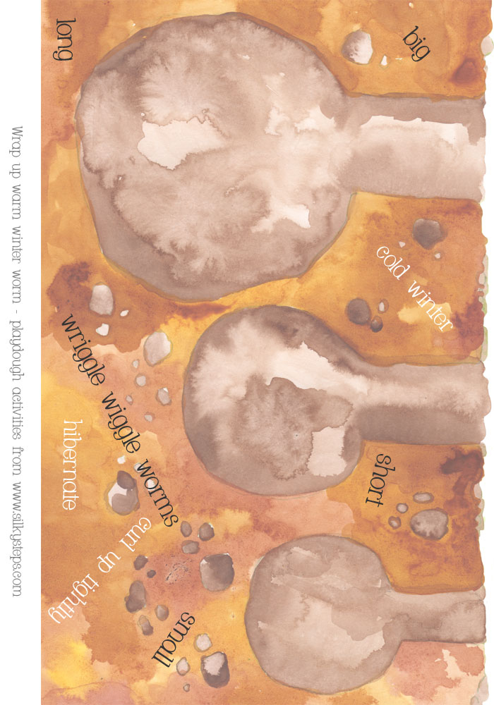 Three worm hole playdough activity mat