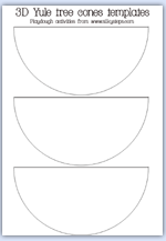 Outline half circle tree cone templates