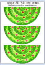 Colour Christmas tree cone templates
