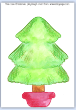 Colour Christmas Yule tree playdough mat