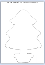 Outline Christmas tree playdough mat