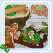 Yule log mouse's winter home - story rhyme playdough activity