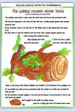 Yulelog mouse Christmas story rhyme for playdough activities