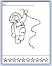 astronaut star strings ..cut and paste or peel and stick ..