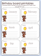 Bear themed birthday board printables - set 1