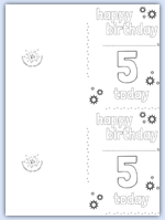Fifth 5th birthday card printable